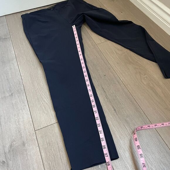 Theory Women's Slim Split Hem Pants, Navy, Size 8 office career - Picture 8 of 9